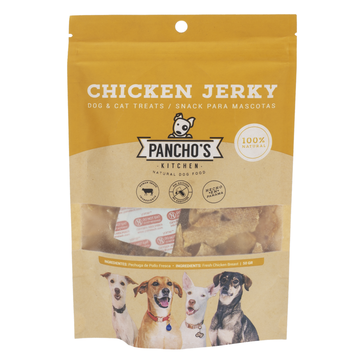 Snack Para Perros Chicken Jerky PANCHO’S KITCHEN 50 G