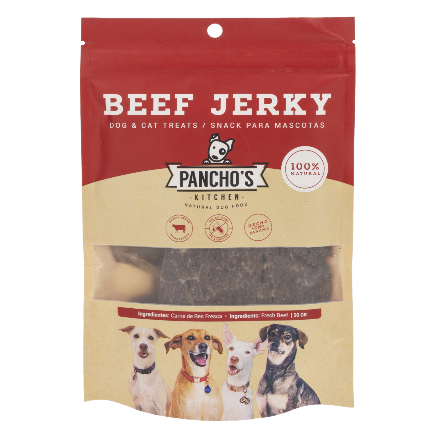 Snack Para Perros Beef Jerky PANCHO’S KITCHEN 50 G