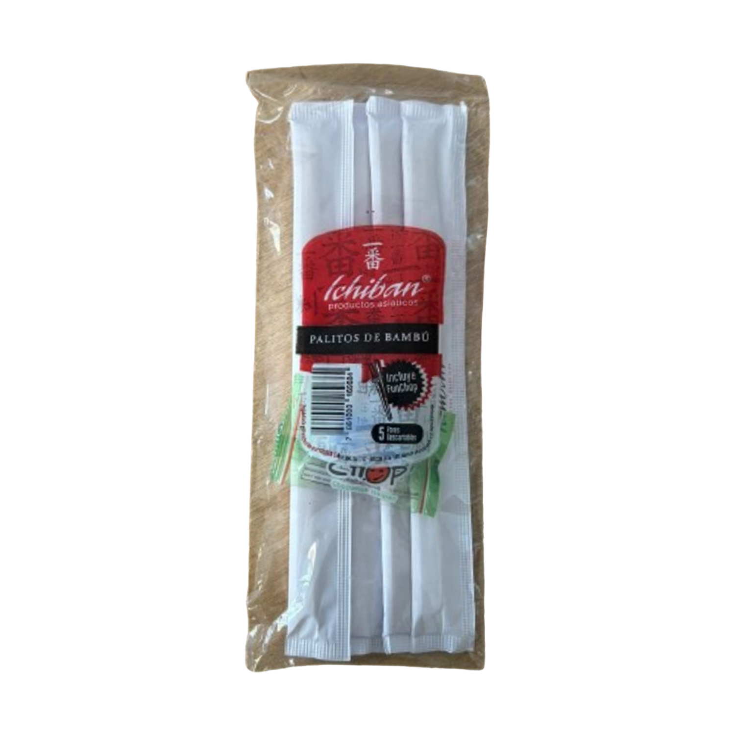 Palillos 5 Pares +Fun Chop ICHIBAN 1 X 5 Unidades