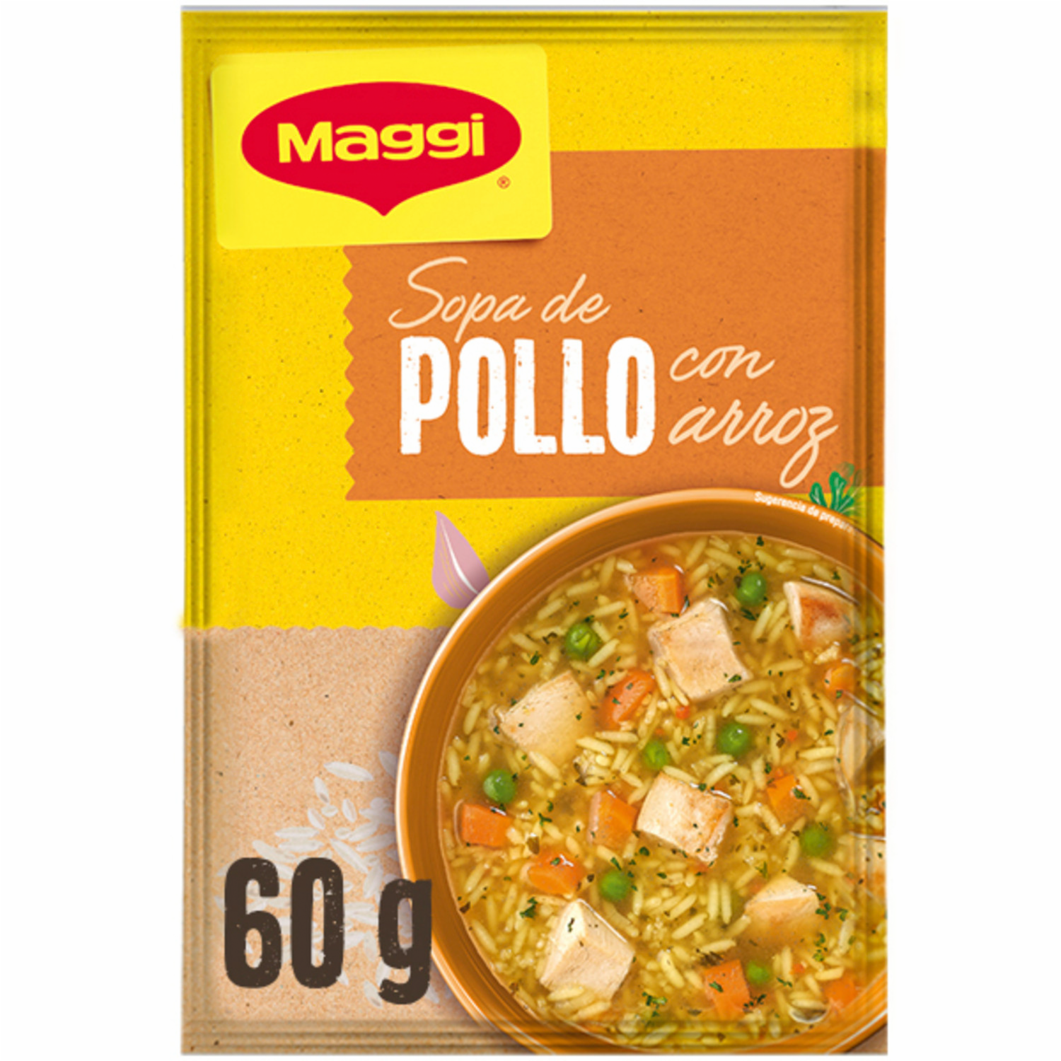 Sopa Instantánea De Pollo Con Arroz MAGGI 60 G