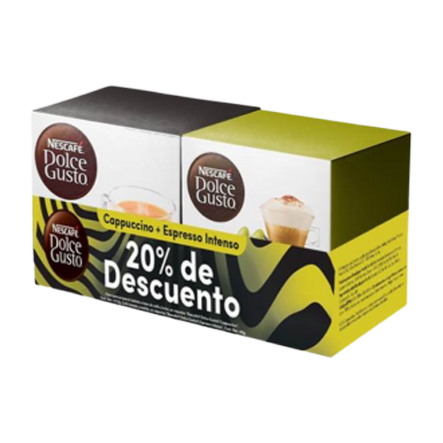 Café En Cápsulas Pack Cappuccino + Espresso Intenso NESCAFÉ DOLCE GUSTO 117.5G + 80G
