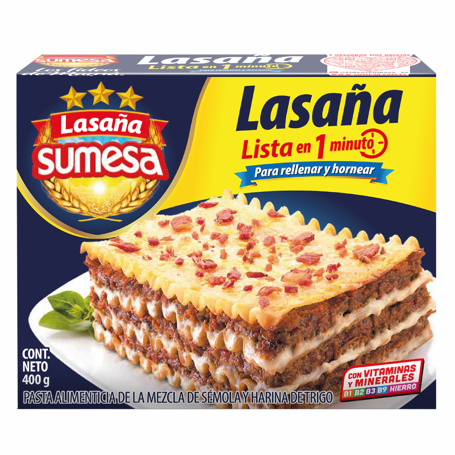 Lasaña Sémola y Harina de Trigo SUMESA 400 g