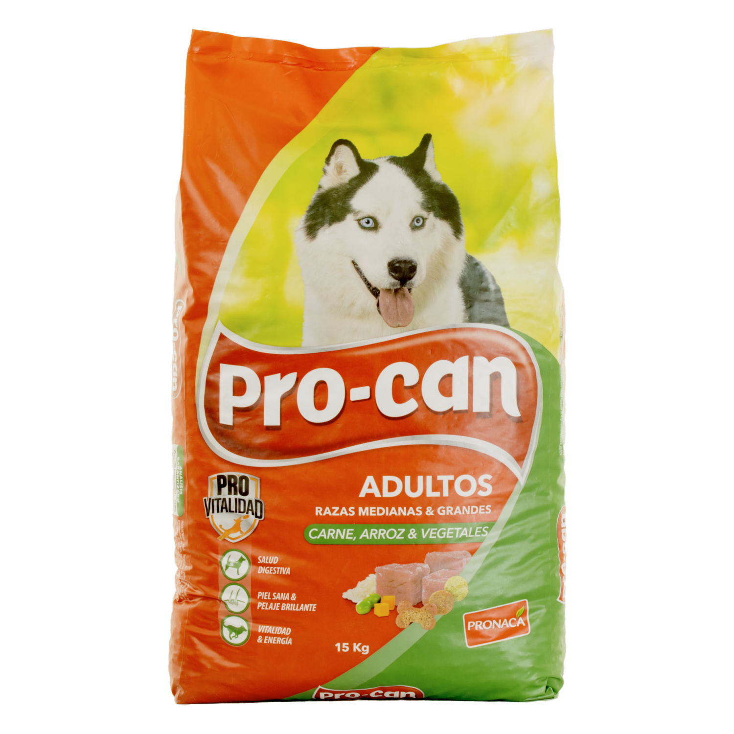 Alimento Para Perros Adulto Razas Medianas Grandes Sabor A Carne Y Arroz PRO-CAN 15 Kg