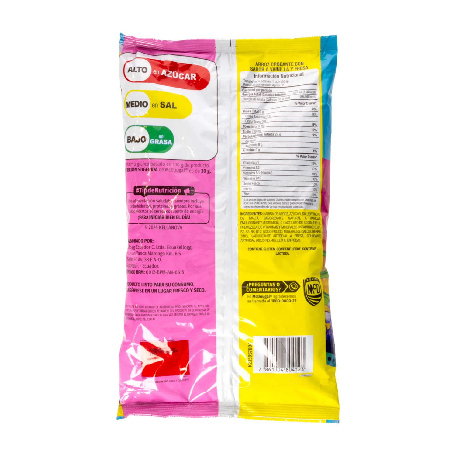Cereal De Arroz Crocante Sabor A Fresa Y Vainilla MC.DOUGAL 320 G