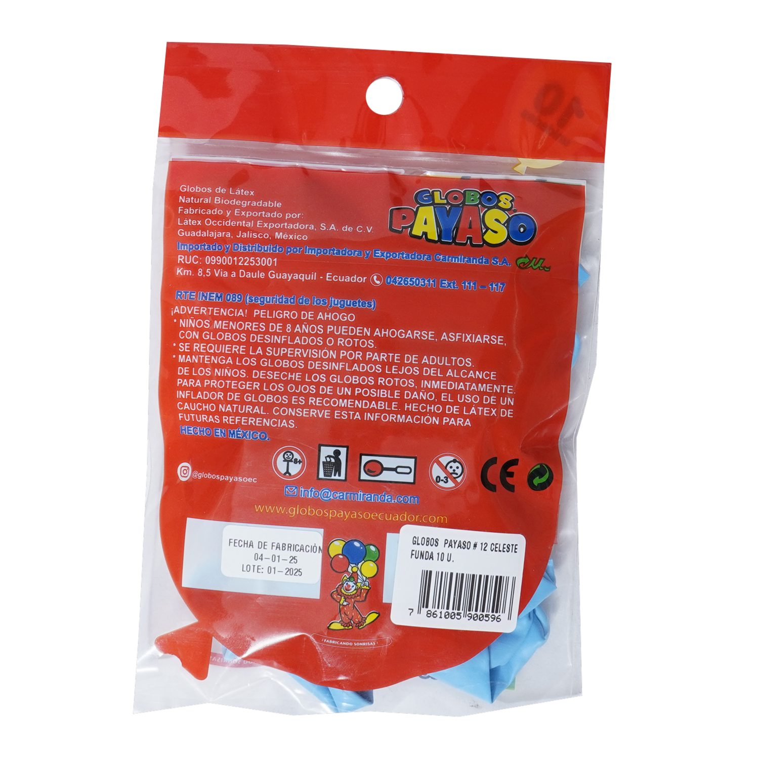 Globos N°12 GLOBOS PAYASO X 10 Uds