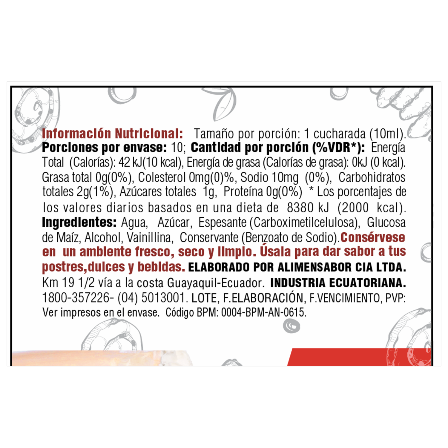 Esencia De Vainilla Aromatizante De Sabor ROSA DULCE 100 Ml