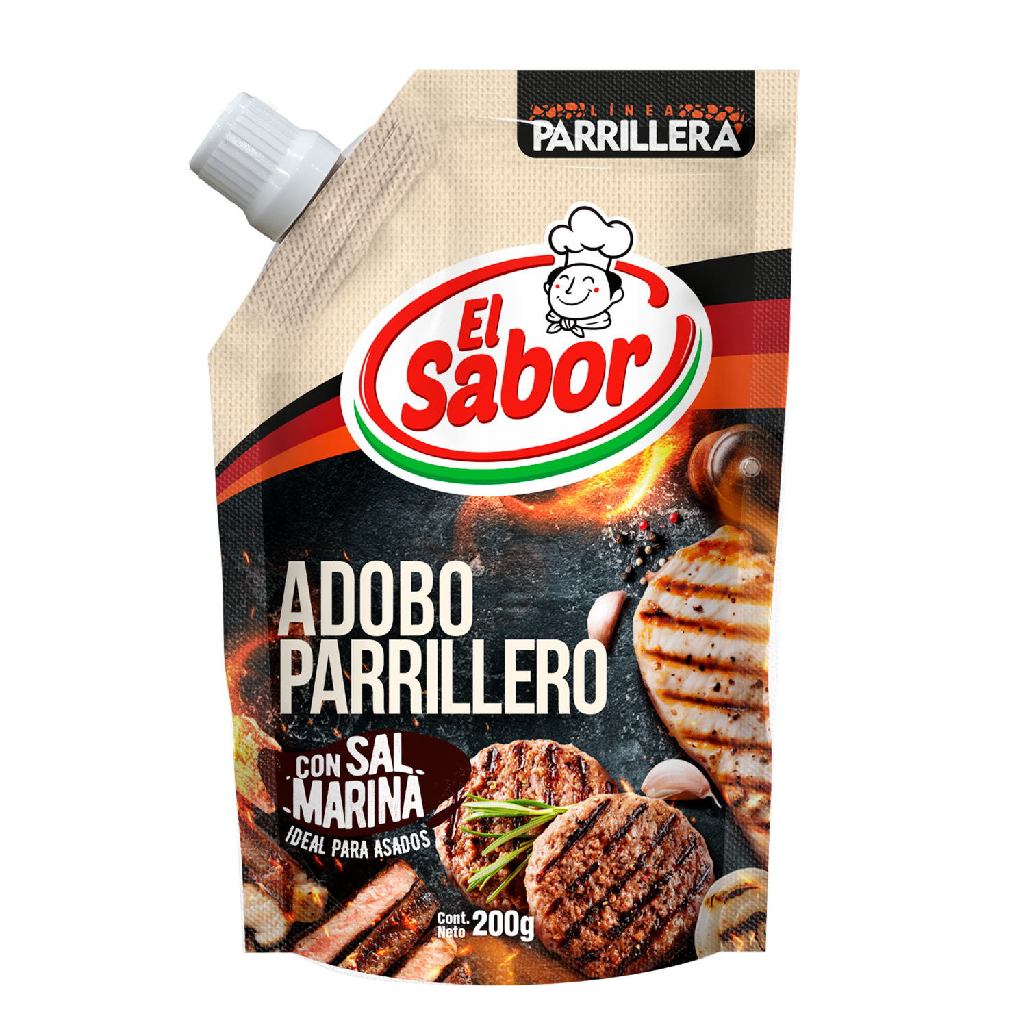 Adobo Parrillero Con Sal Marina EL SABOR 200 G