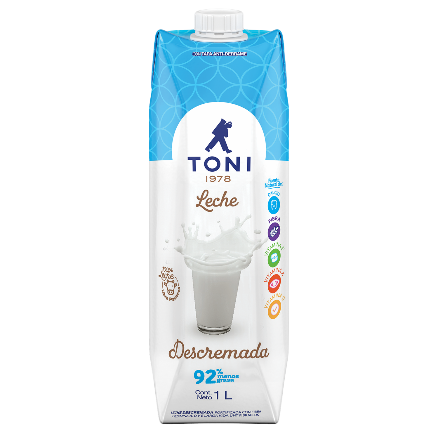 Leche Descremada Larga Vida TONI Tetrapak