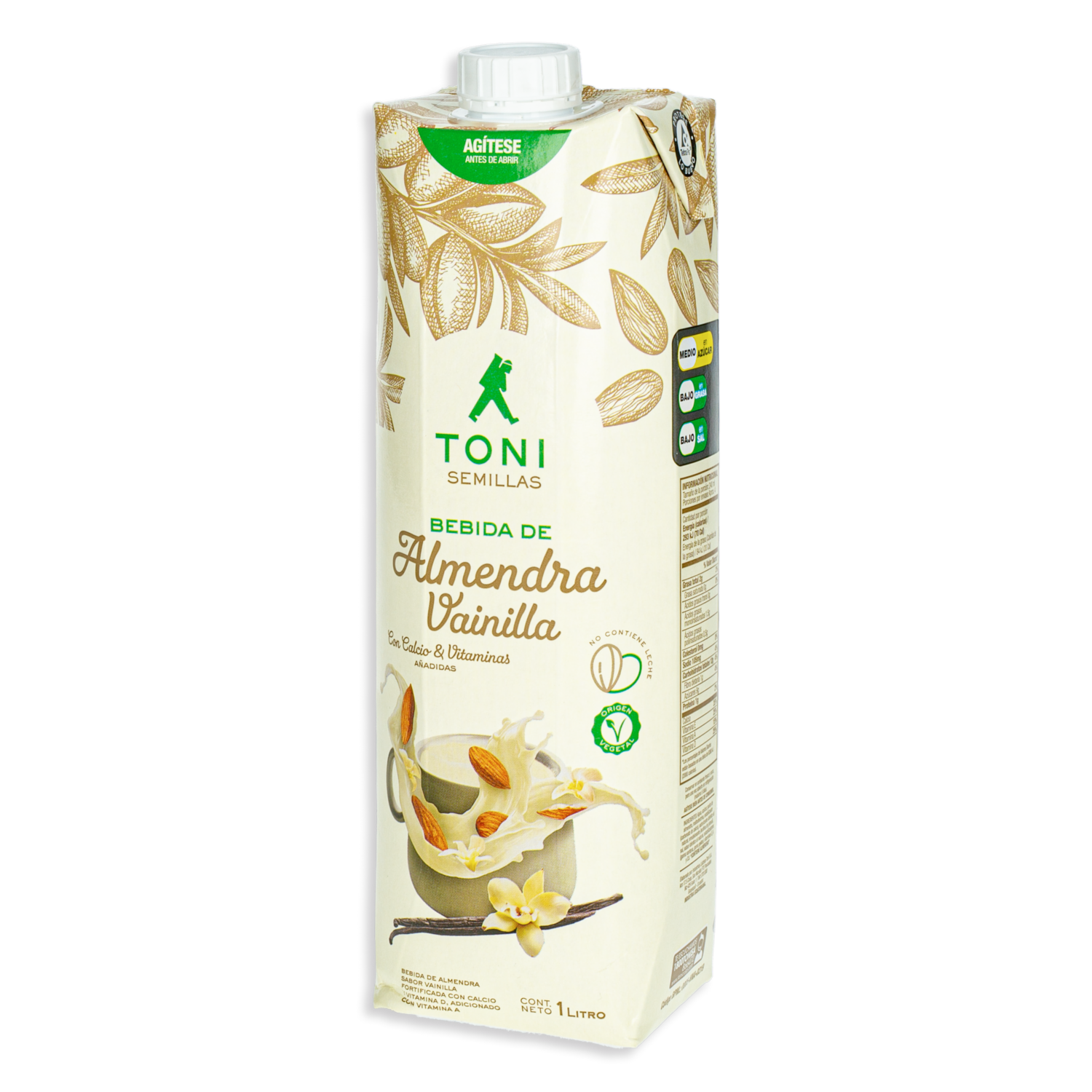 Bebida De Almendras Semillas Sabor A Vainilla TONI 1000Ml