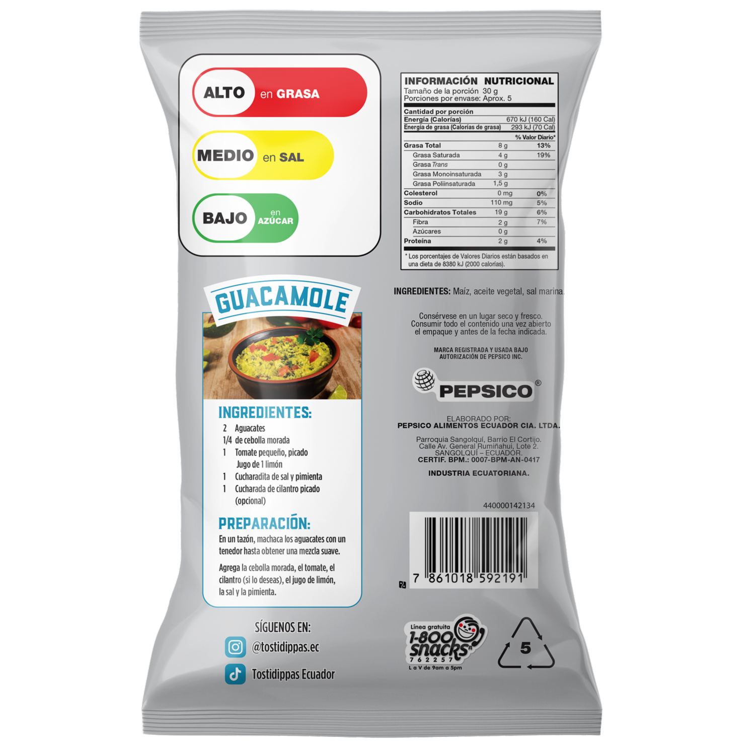 Tortillas De Maíz Redondas Con Sal Marina TOSTIDIPPAS 140 G