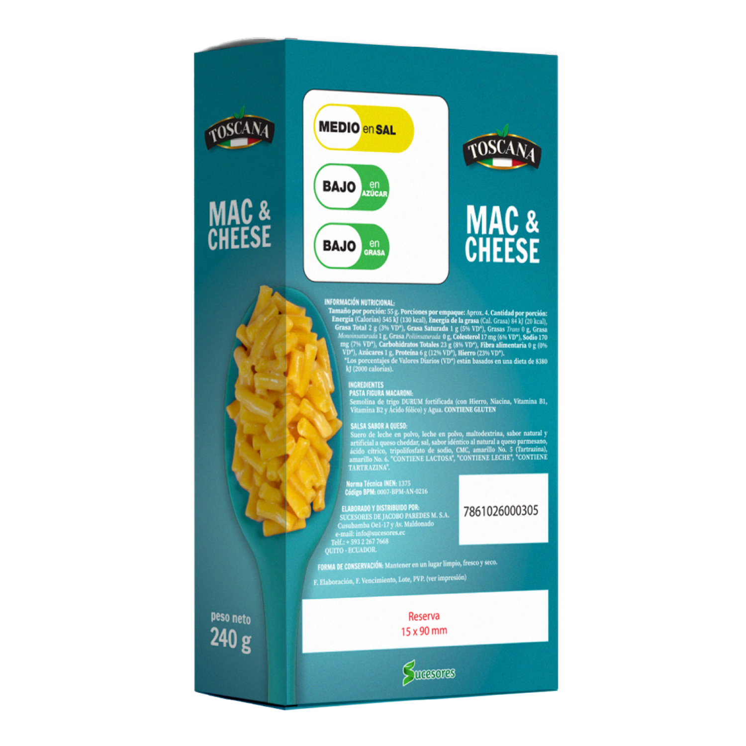 Fideo Macarroni And Cheese TOSCANA 240 G