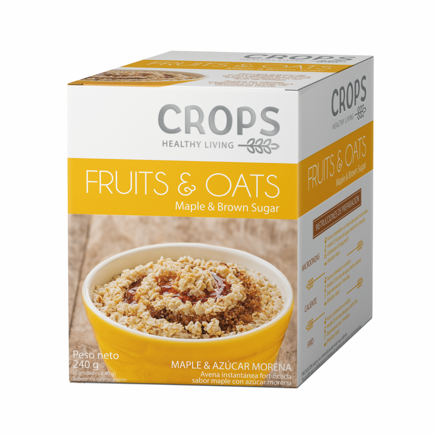 Avena Instantánea Maple Y Azúcar Morena CROPS 240 G