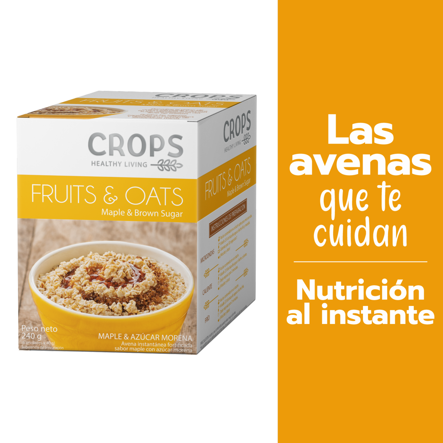 Avena Instantánea Maple Y Azúcar Morena CROPS 240 G