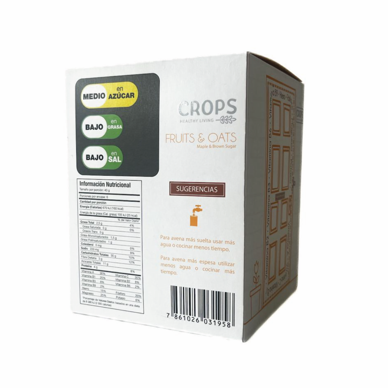 Avena Instantánea Maple Y Azúcar Morena CROPS 240 G
