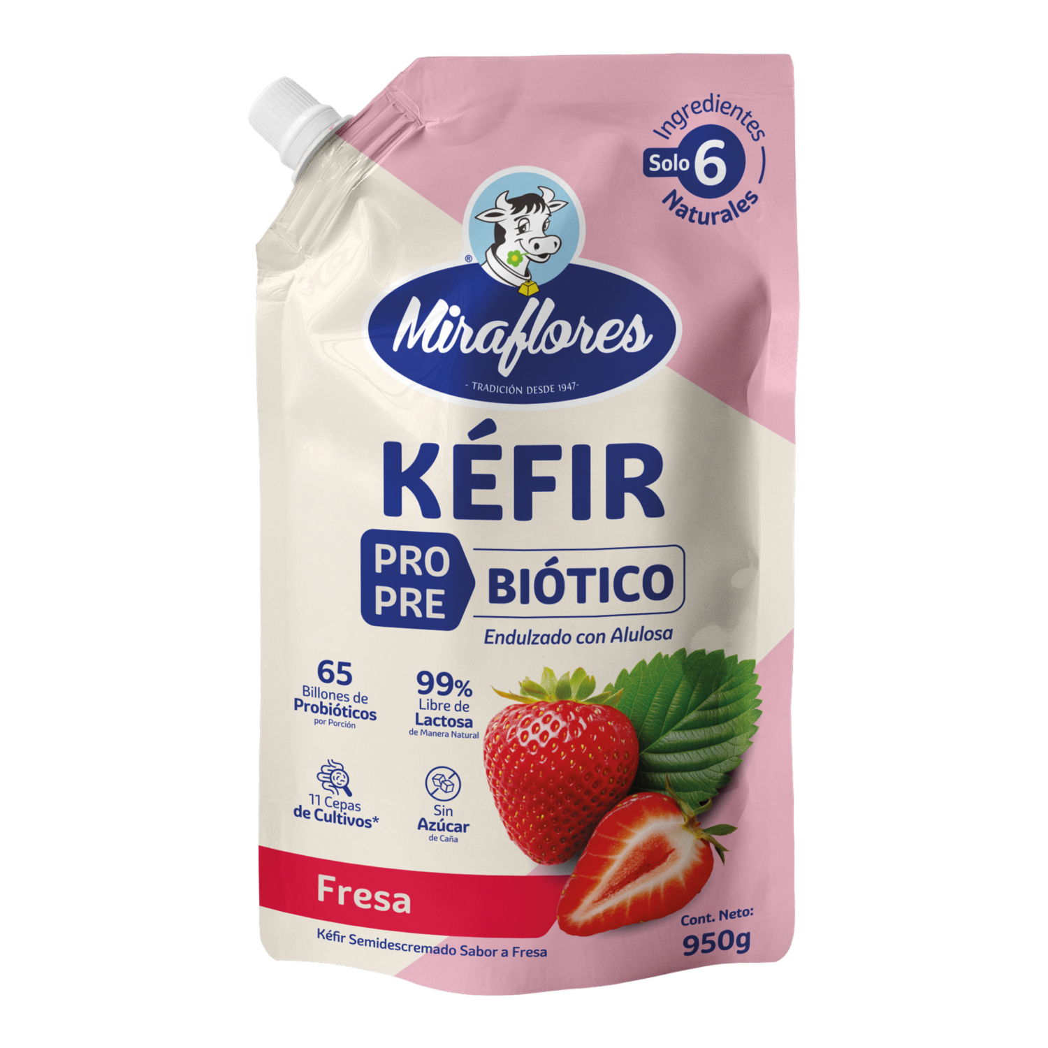 Kéfir Fresa Doy Pack MIRAFLORES 950 G