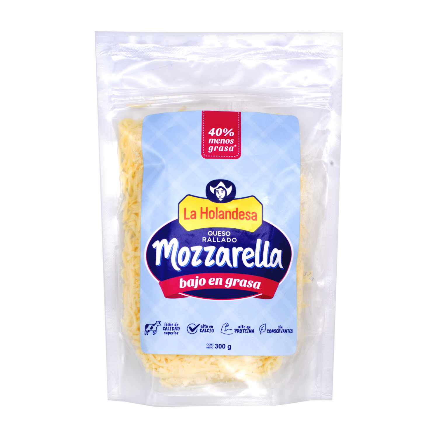 Queso Mozarella Rallado Bajo En Grasa LA HOLANDESA 300 G