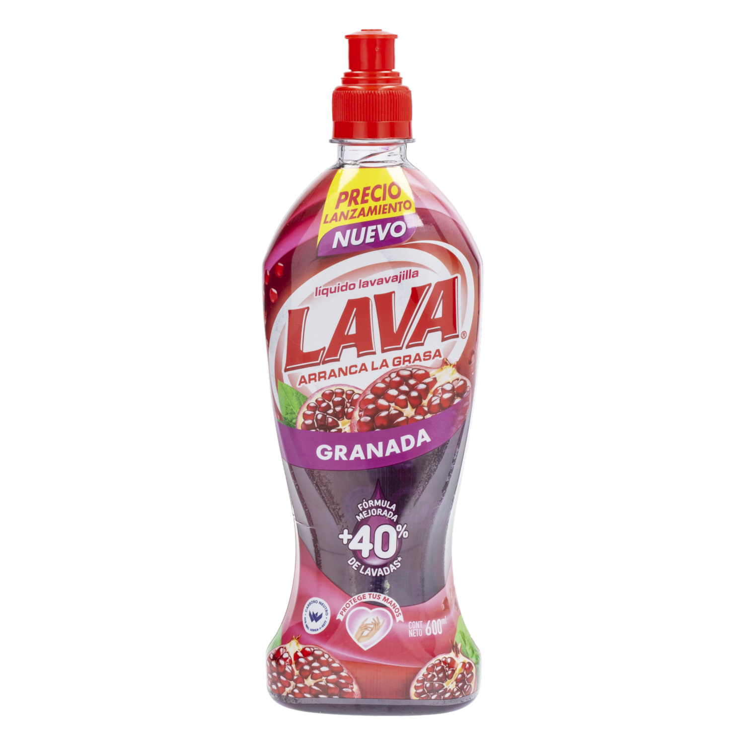 Lavavajilla Liquido Fragancia Granada LAVA 600 Ml