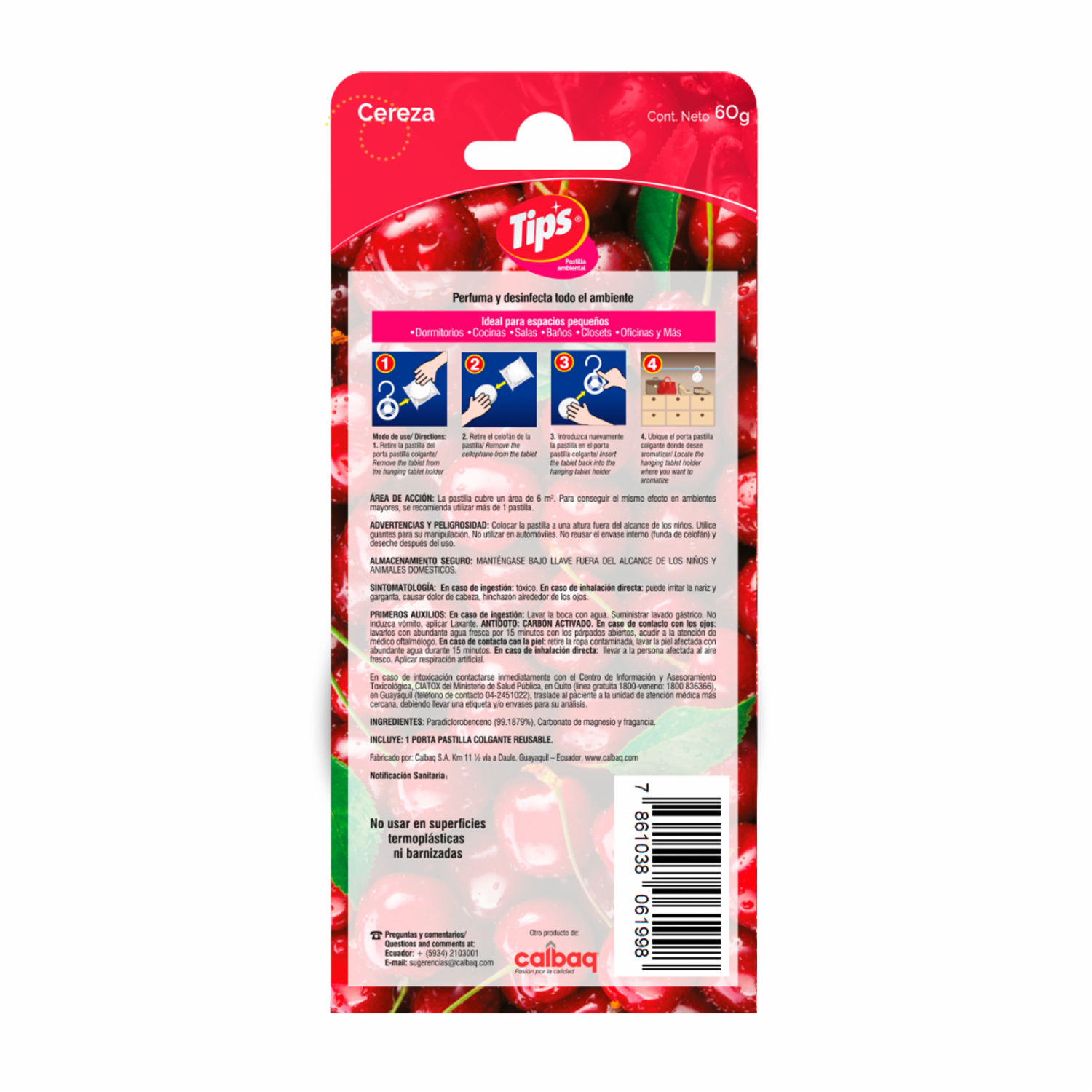 Pastilla Ambiental Todo Ambiente Cereza TIPS 60 G