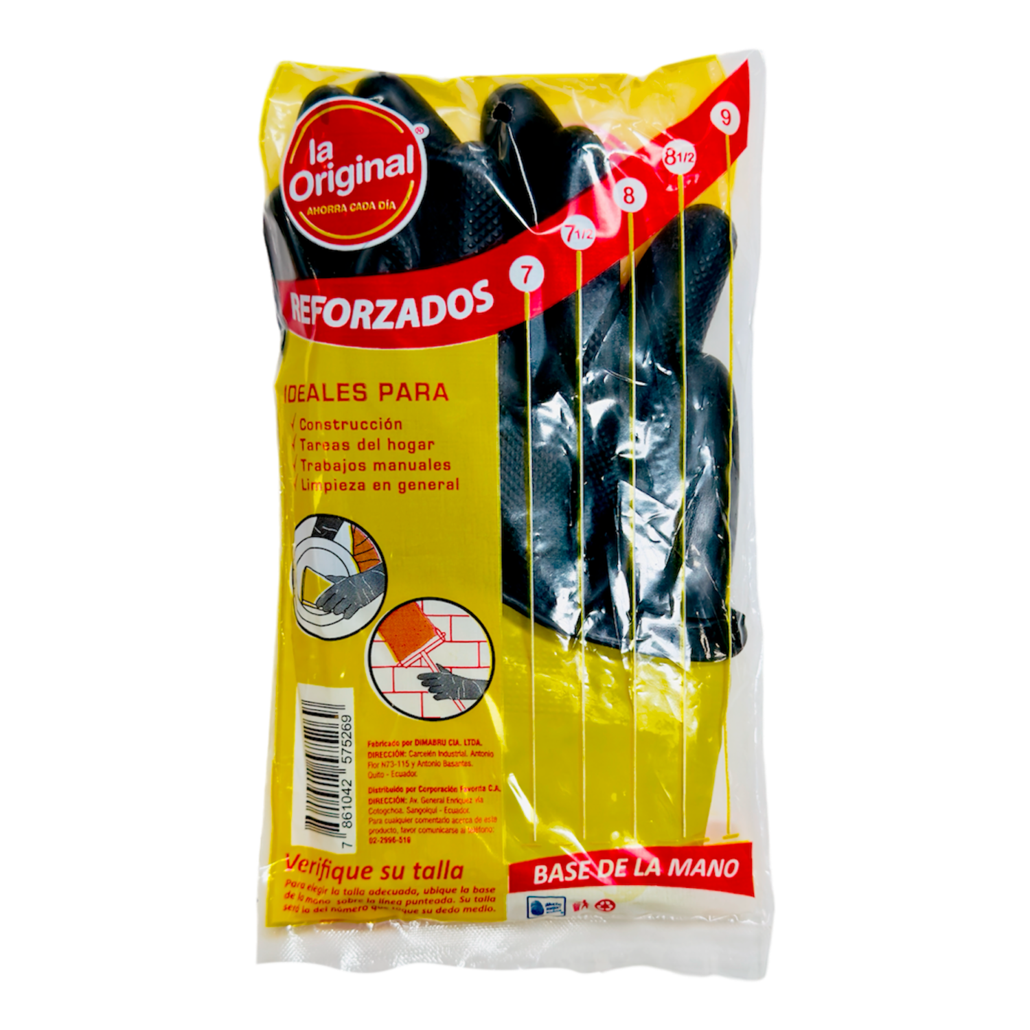 Guantes De Nitrilo Multiusos Bicolor Antideslizantes Resistentes Y Durables LA ORIGINAL Talla 8
