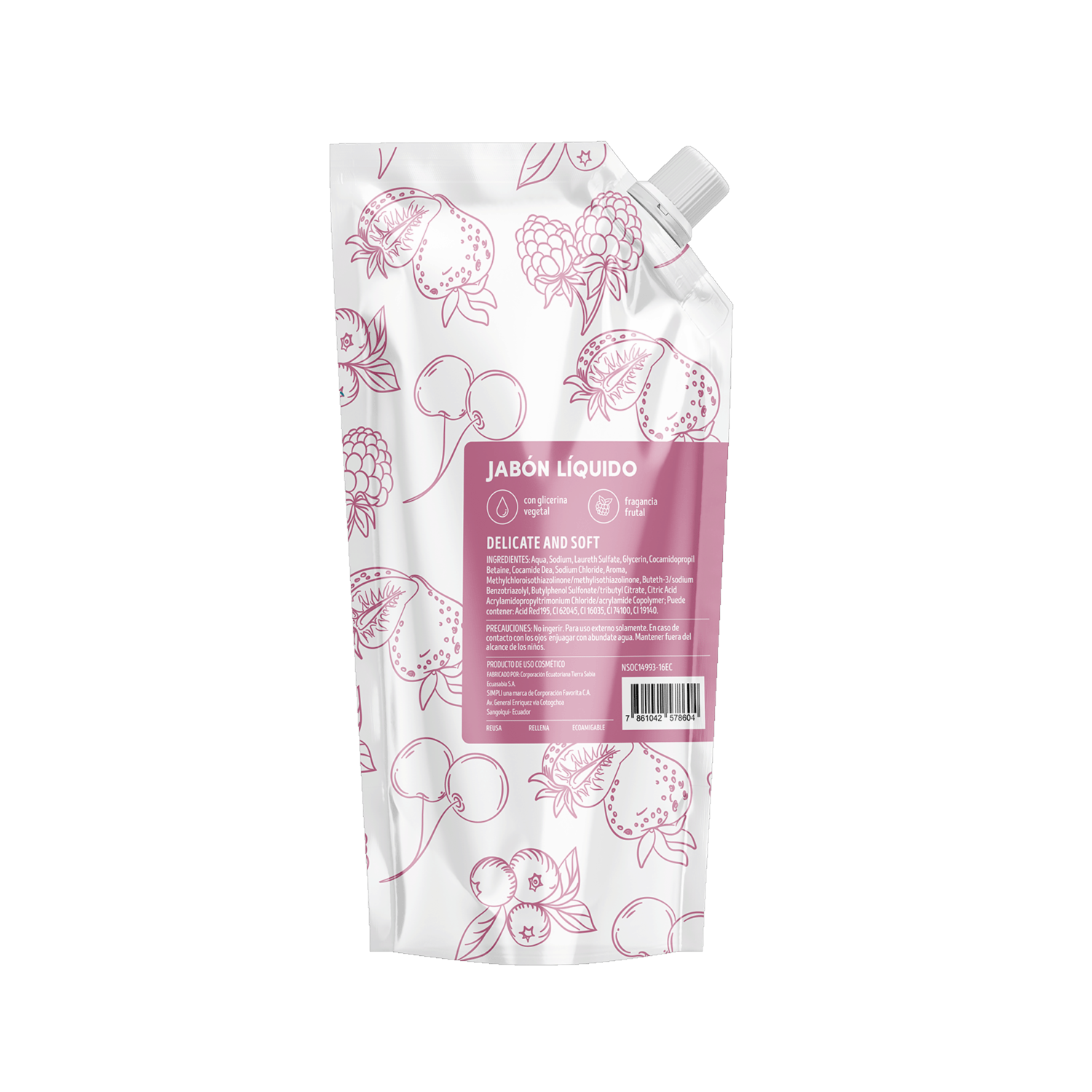 Jabón Líquido Berry Sweet SIMPLI 500 Ml