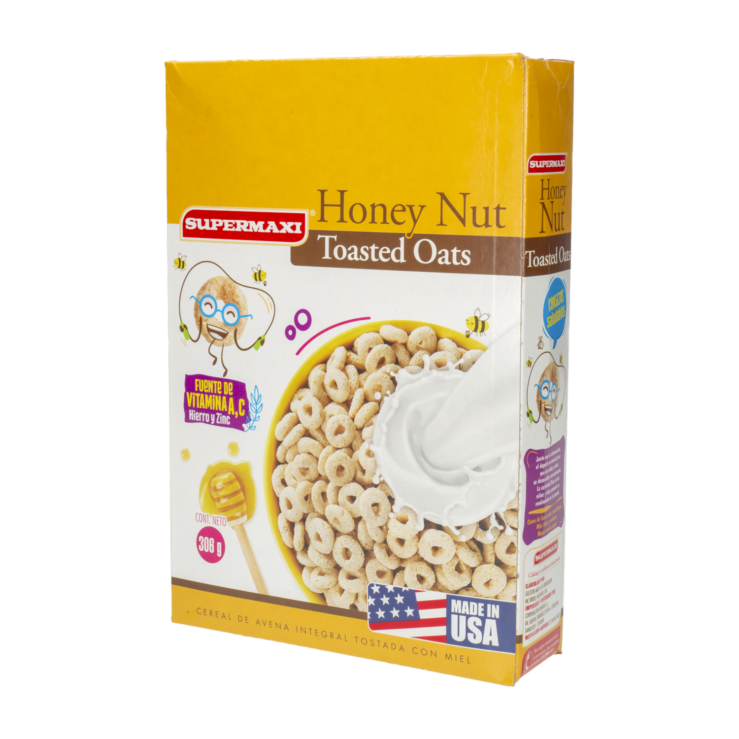 Cereal De Avena Tostada Integral Con Miel SUPERMAXI 306 G