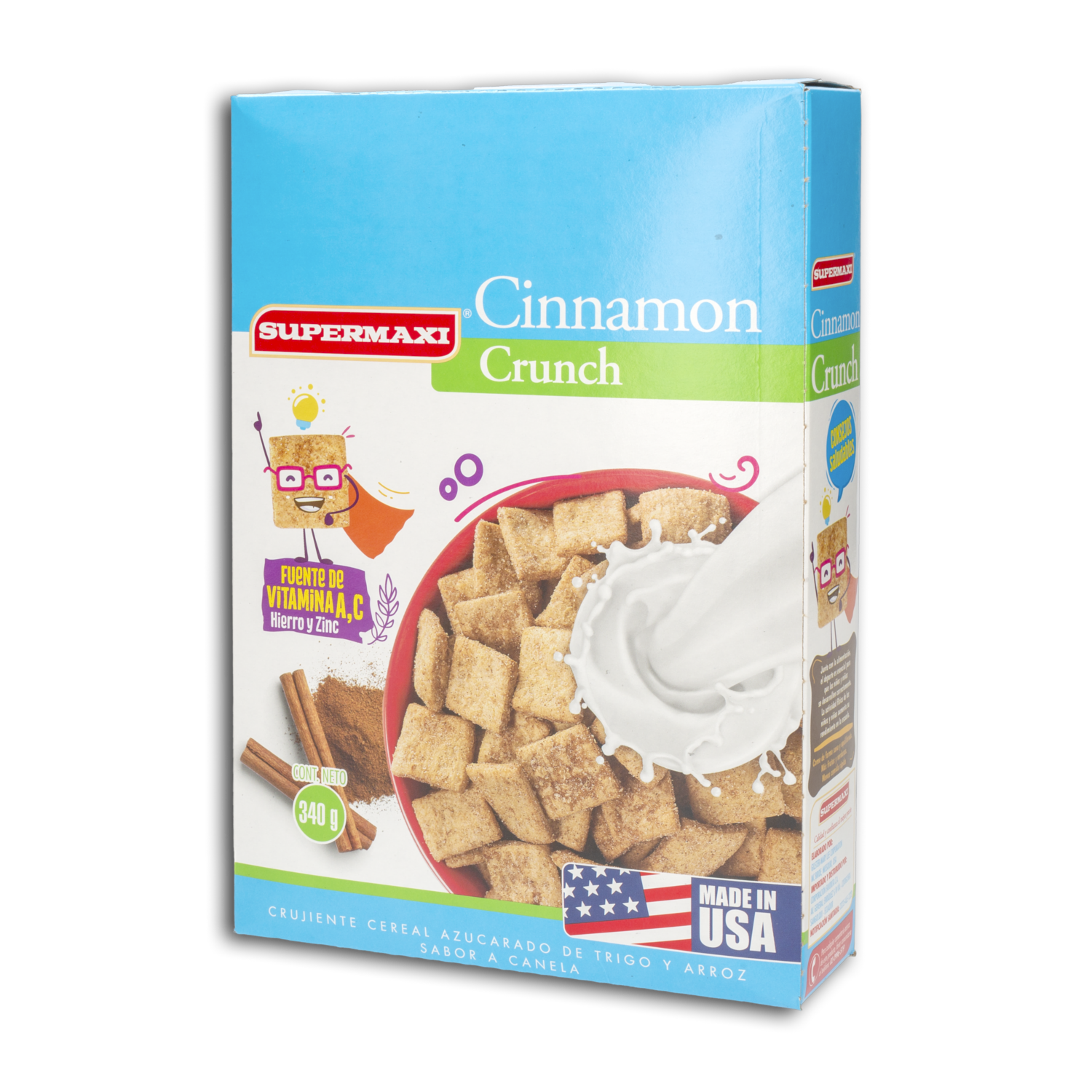 Cereal De Trigo Azucarado Sabor A Canela SUPERMAXI 340 G