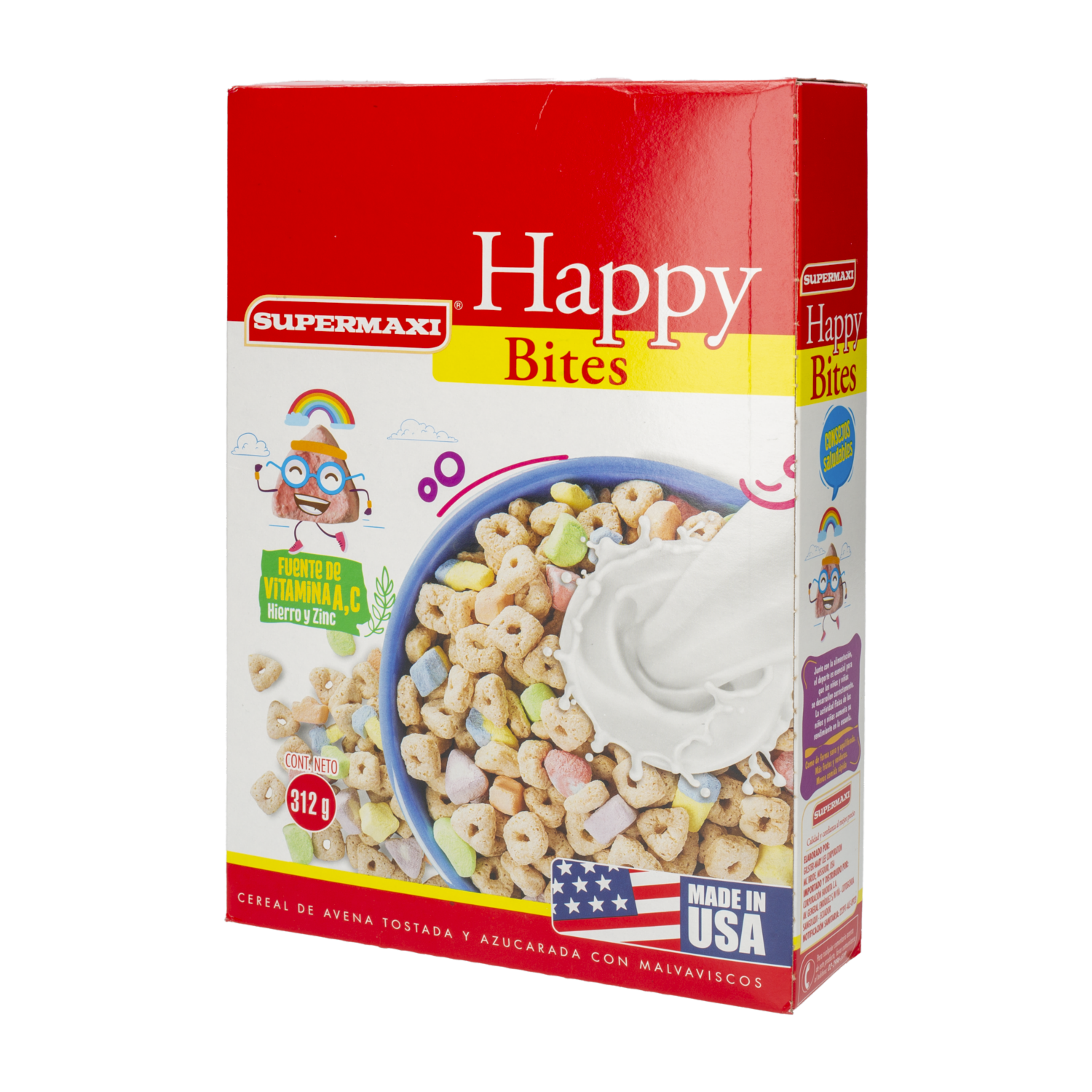 Cereal De Avena Tostada Con Malvaviscos Happy Bites SUPERMAXI 312 G