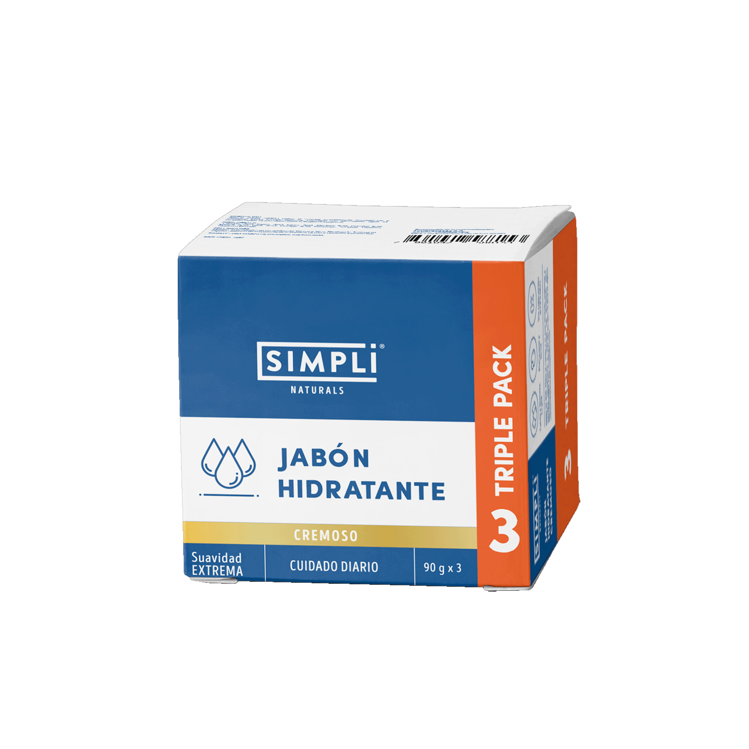 Jabón En Barra Humectante Cremoso SIMPLI 3X90 G