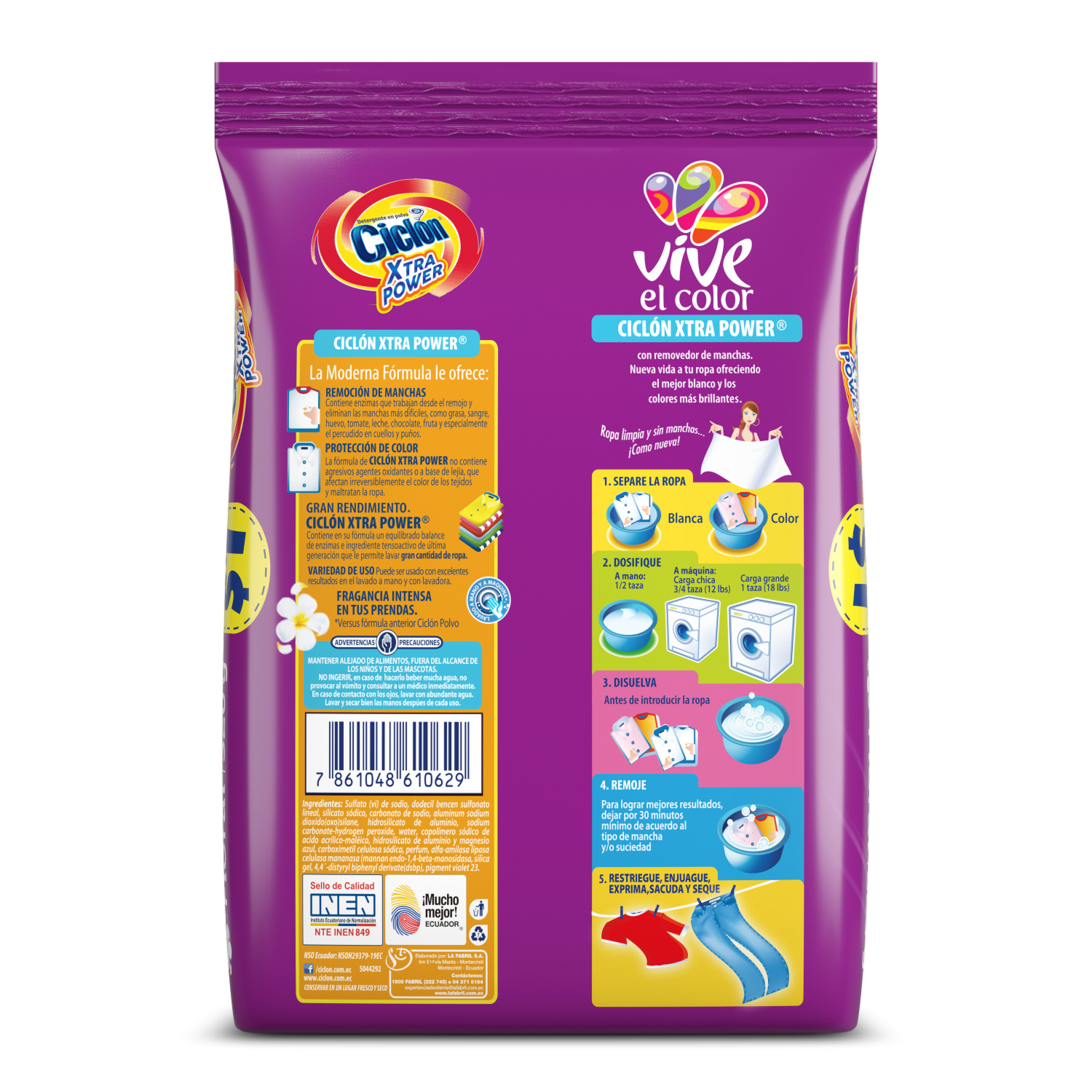 Detergente En Polvo Aroma Floral Xtra Power CICLÓN 350 G