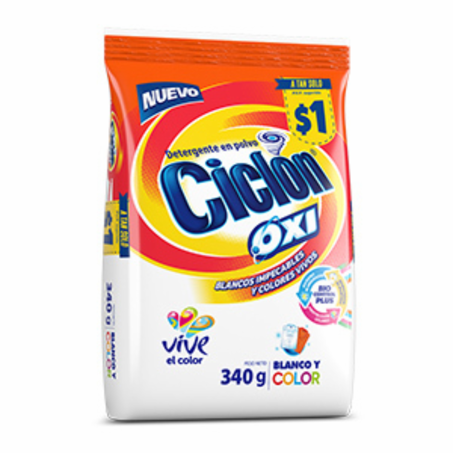 Detergente Polvo Oxy CICLÓN 340 G