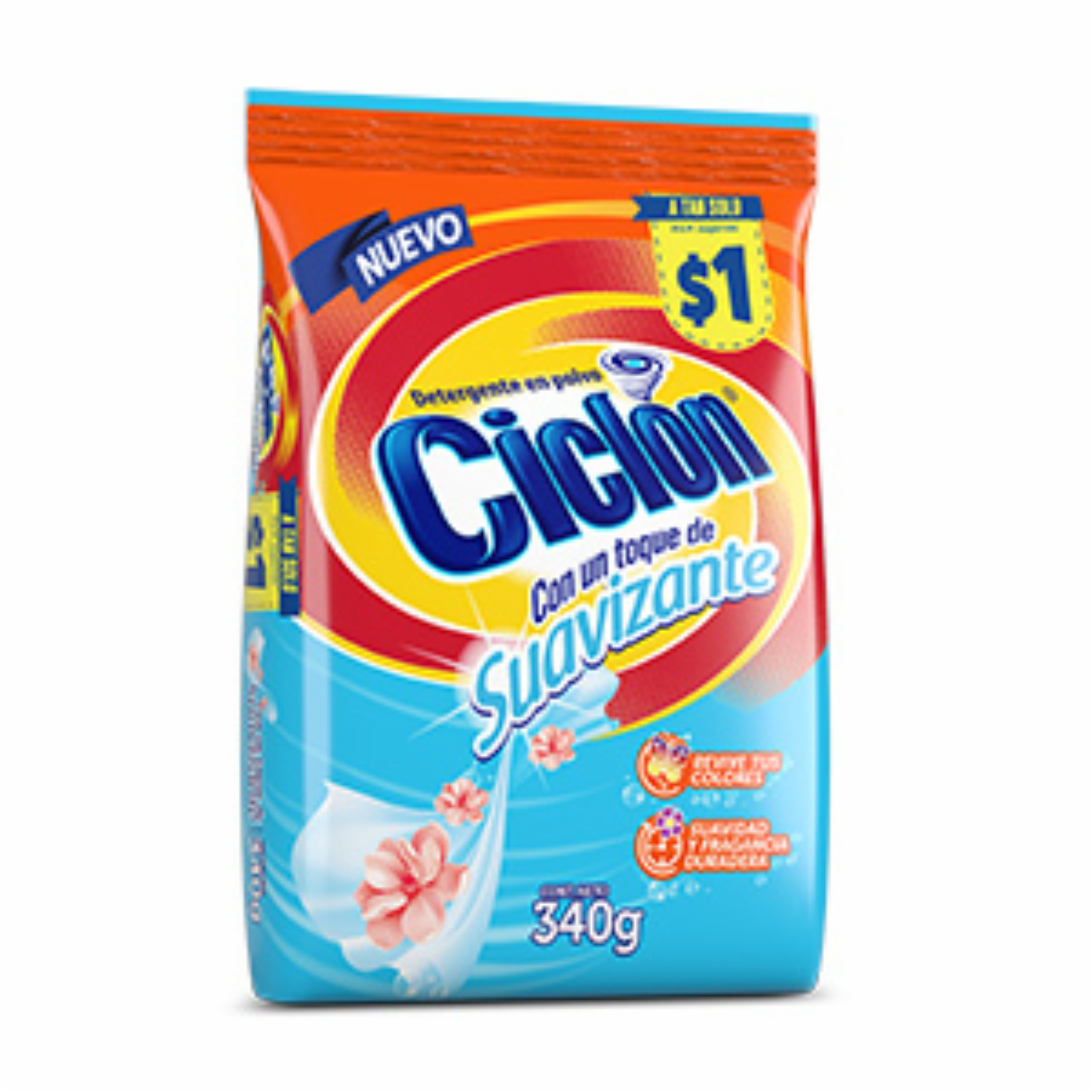 Detergente En Polvo Con Suavizante CICLÓN 340 G