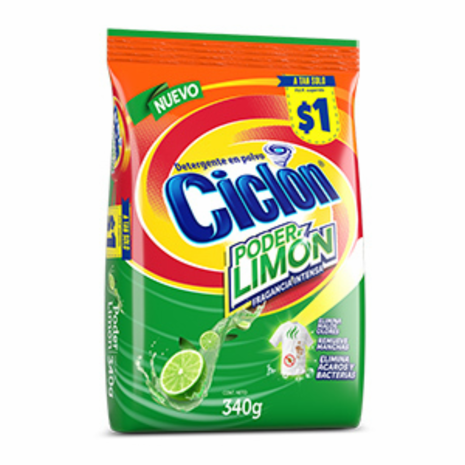 Detergente Poder Limón CICLÓN 340 G
