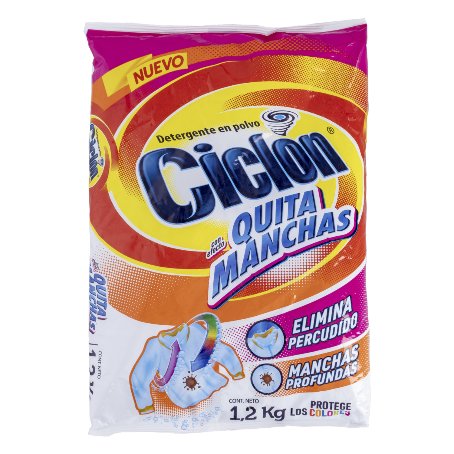 Detergente En Polvo Con Efecto Quitamanchas CICLON 1200 G