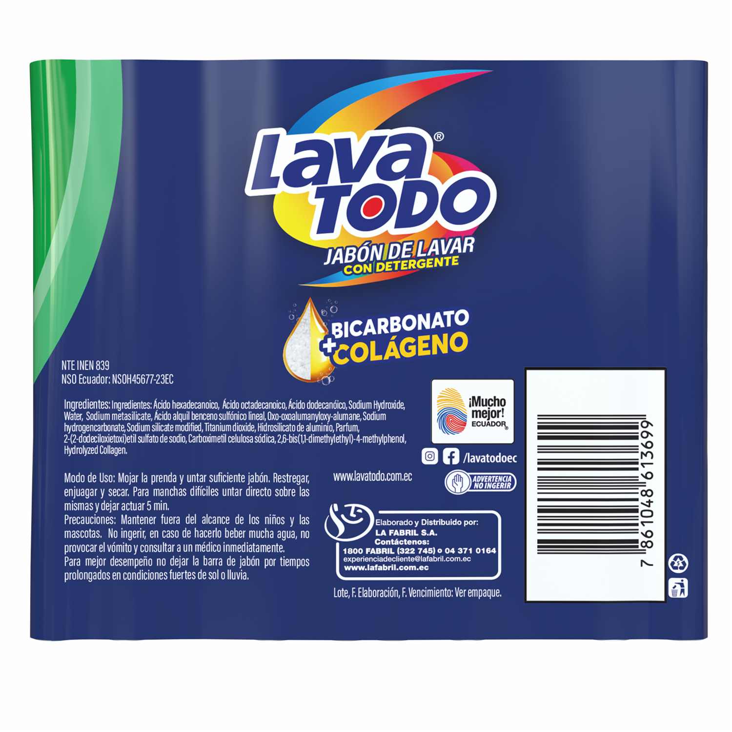 Jabón De Ropa Limón Bipack LAVATODO 2 X 230 G