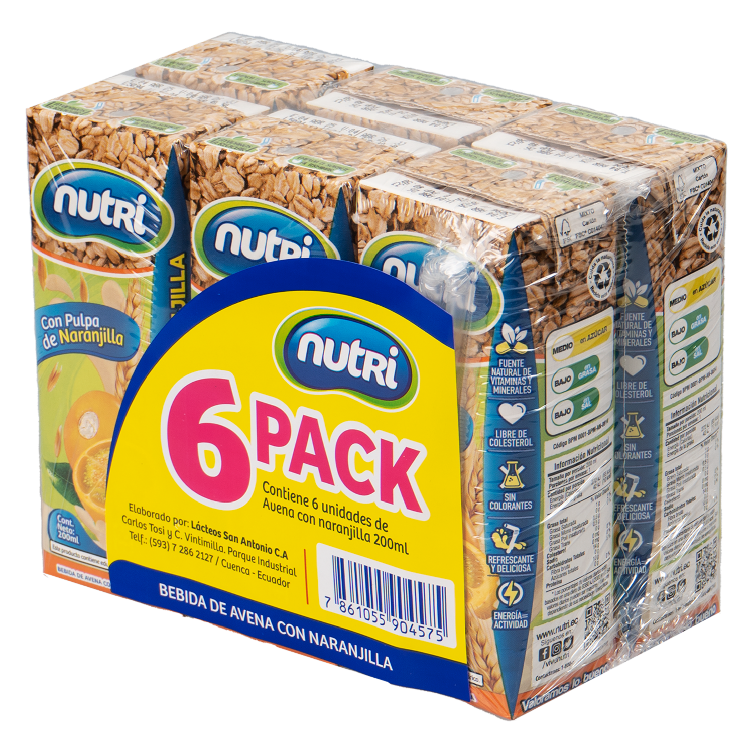 Bebida De Avena Con Naranjilla NUTRI 6 X 200 ml