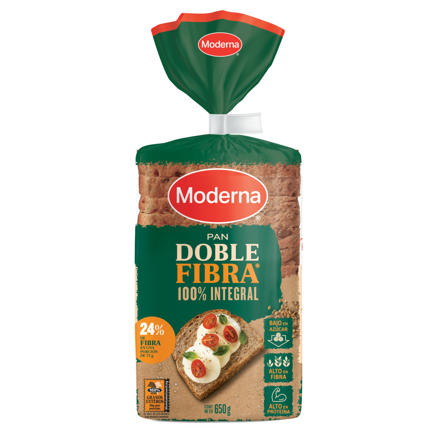 Pan Integral Doble Fibra MODERNA 650 G