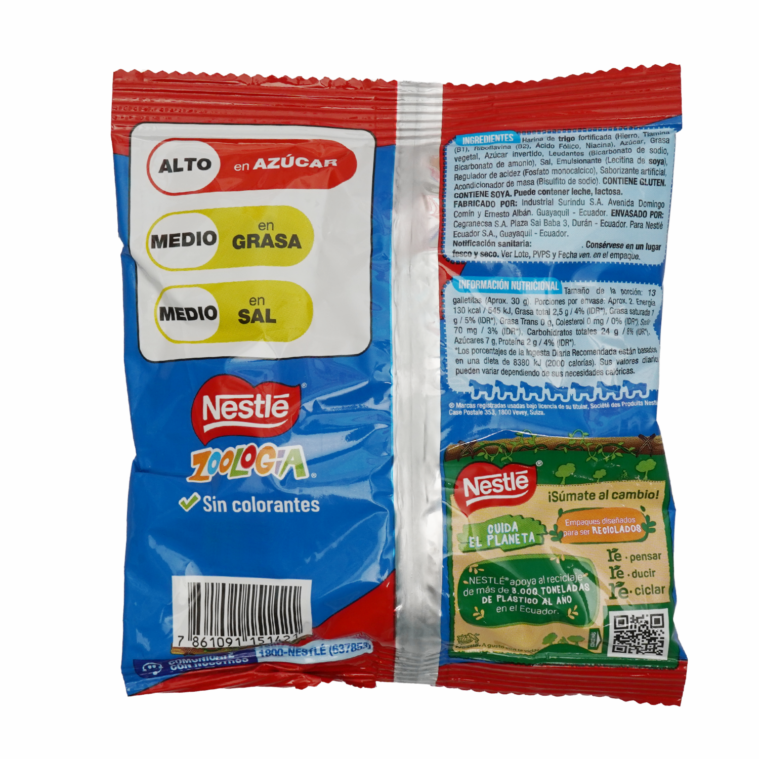 Galletas Dulces Animalitos Sabor A Vainilla ZOOLOGÍA 40,8 G