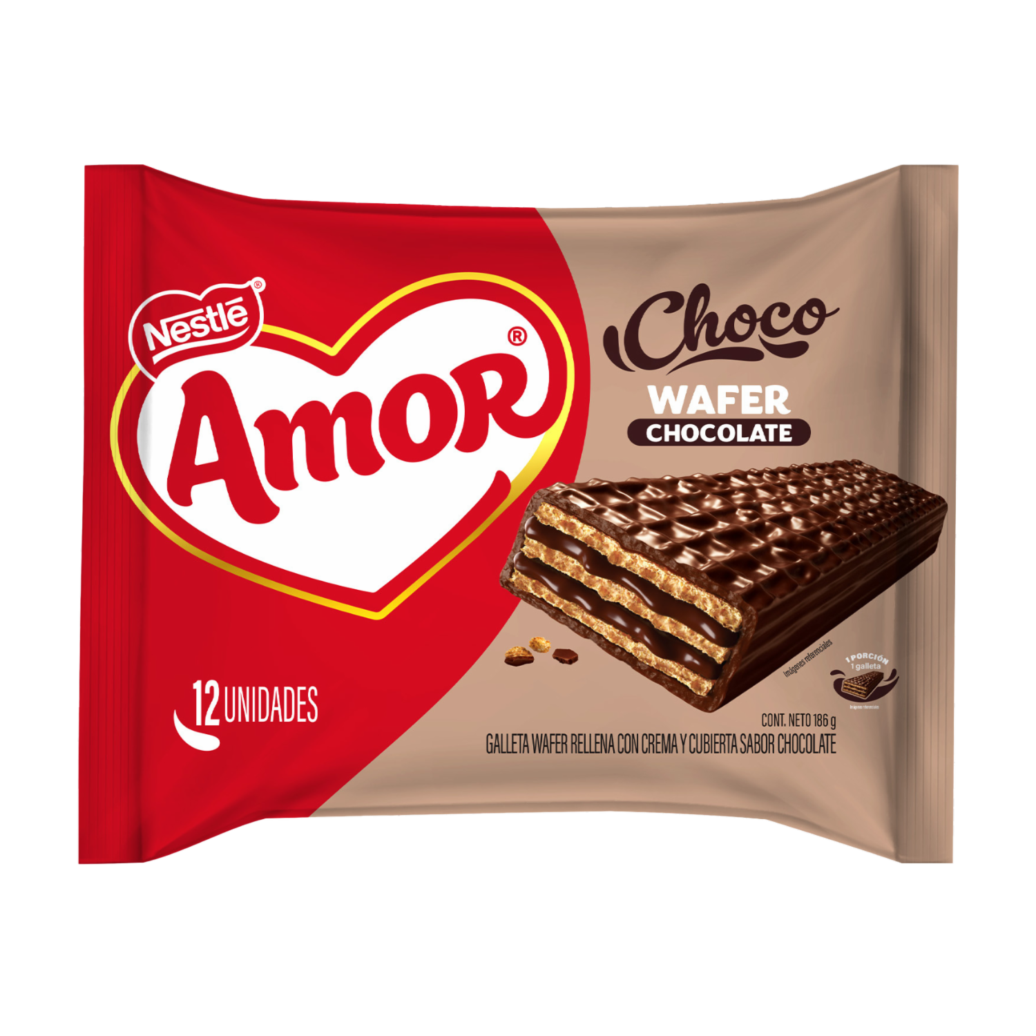 Galletas Dulces Waffer Chocolate AMOR 186 G