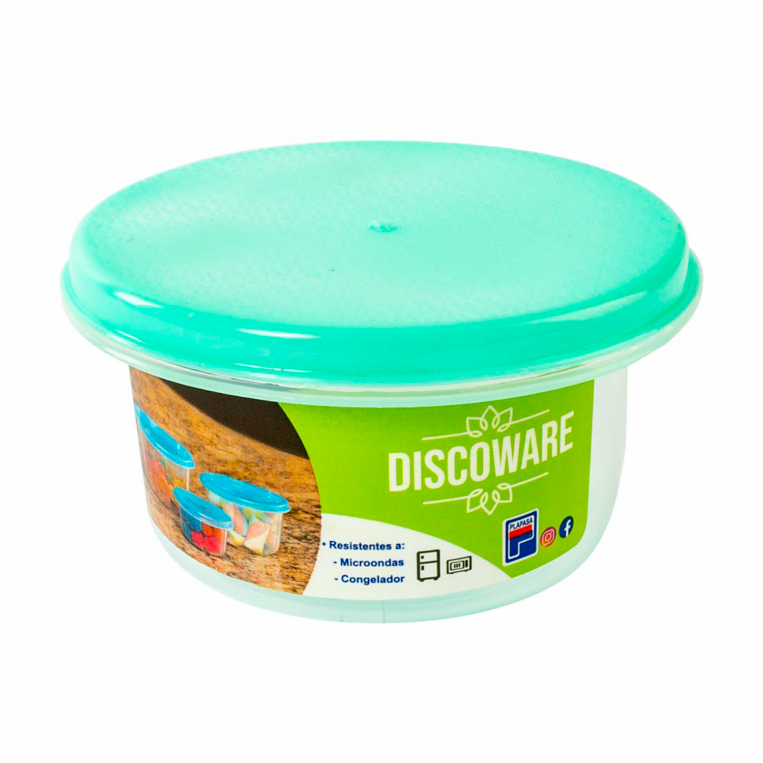 Repostero Discoware Con Tapa Verde Menta Velvet PLAPASA N1