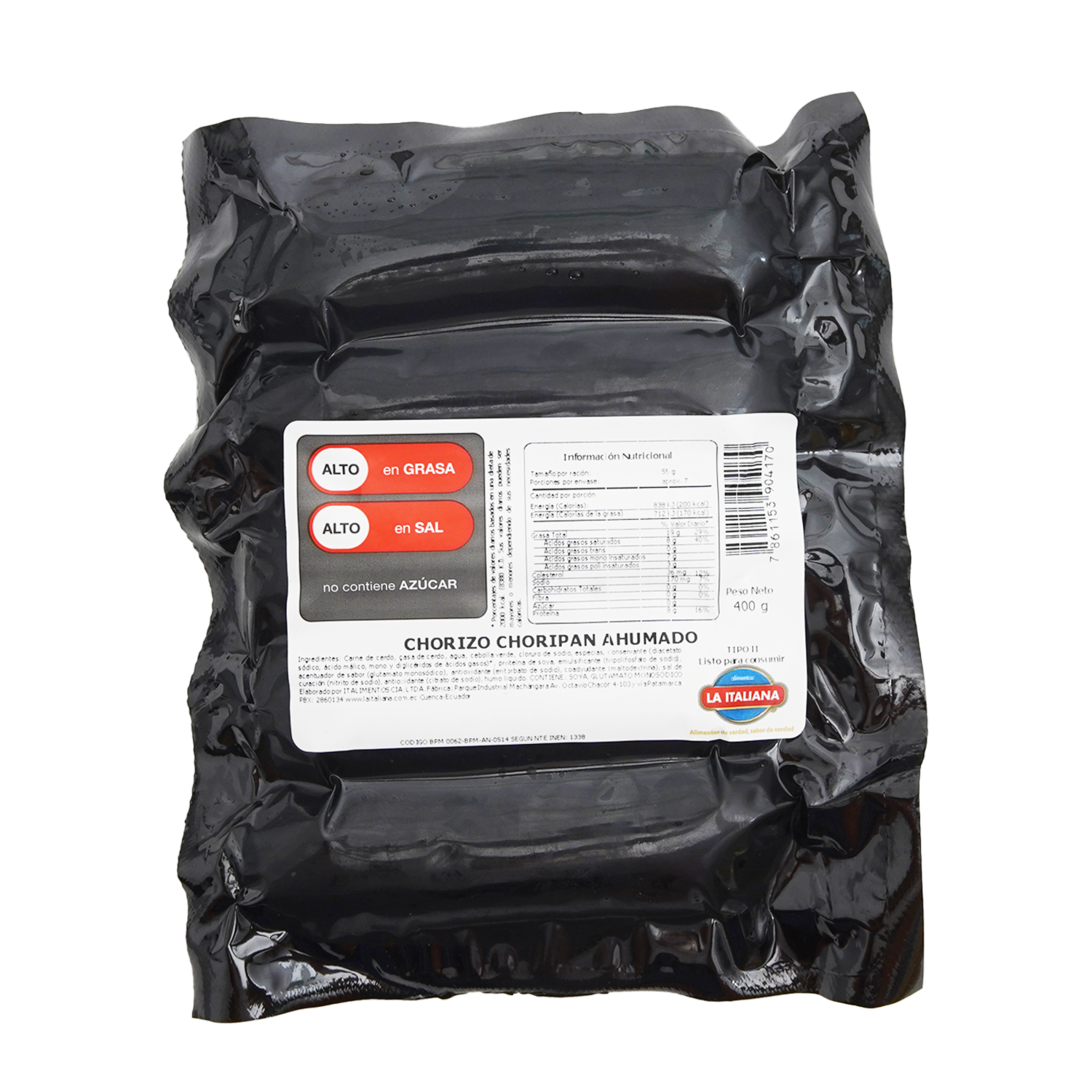 Chorizo Choripan Ahumado Tipo II LA ITALIANA 400 G