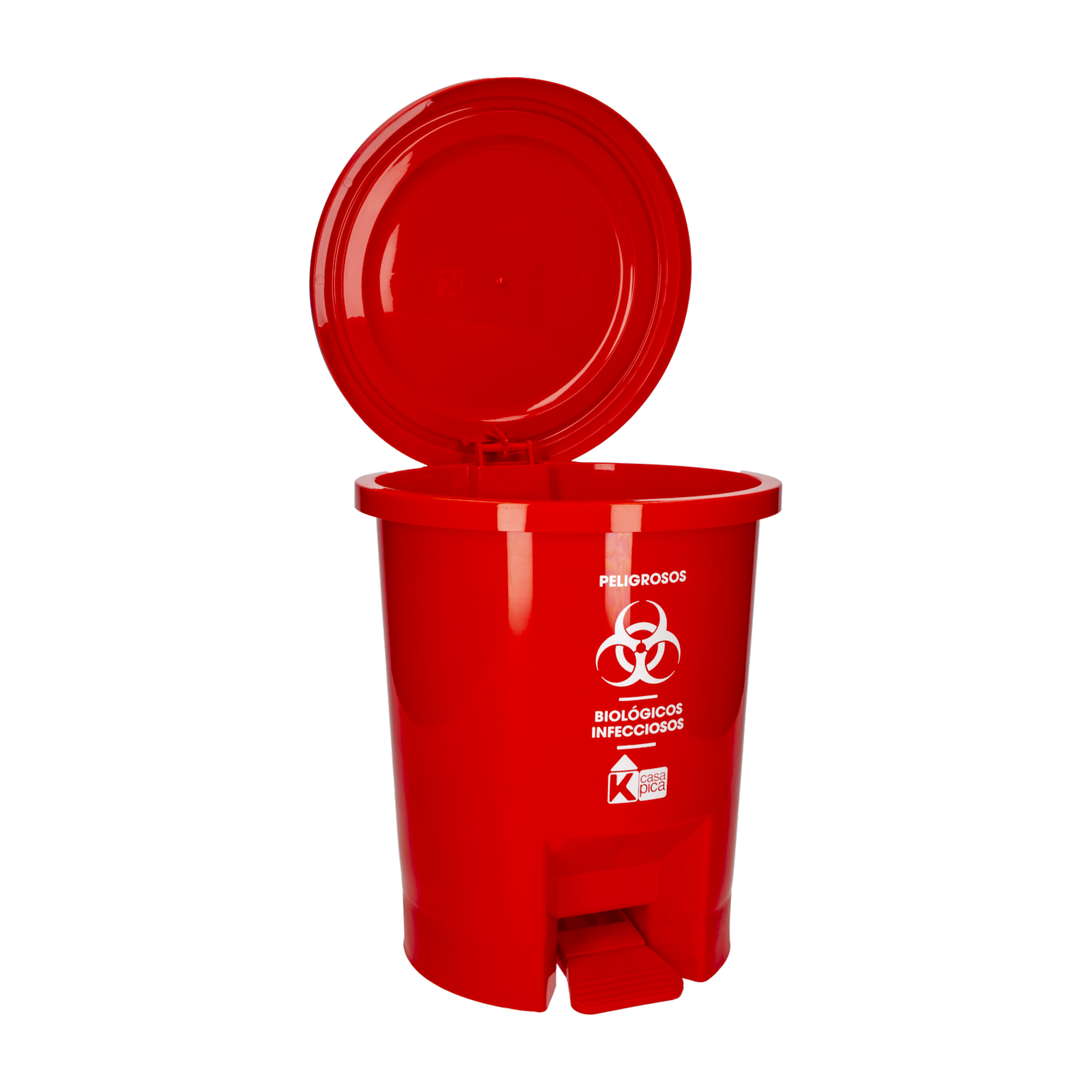 Tacho De Basura Desechos Biológicos Con Tapa Rojo CASA PICA 10 Litros