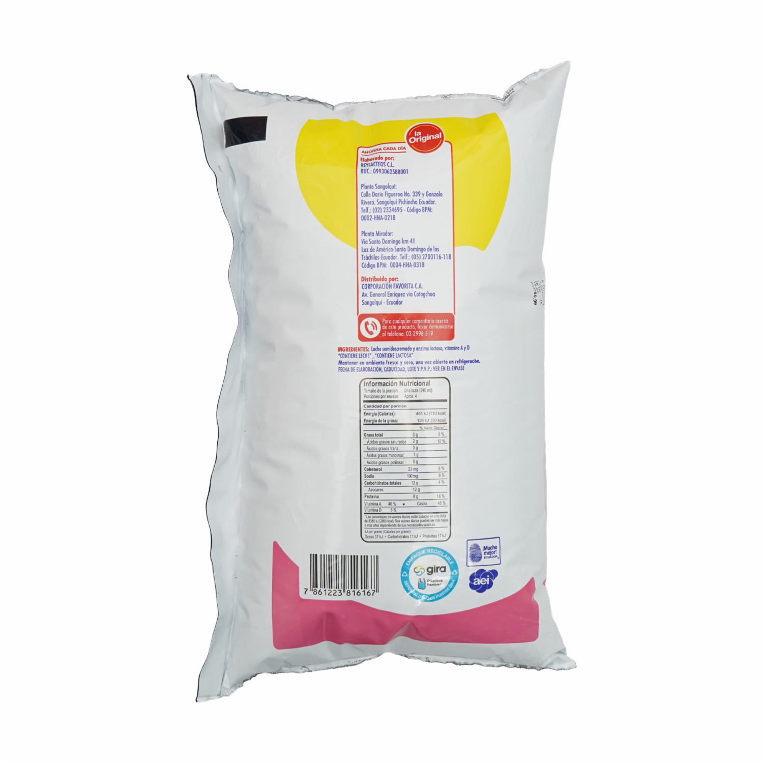 Leche Deslactosada En Funda LA ORIGINAL 1000 Ml
