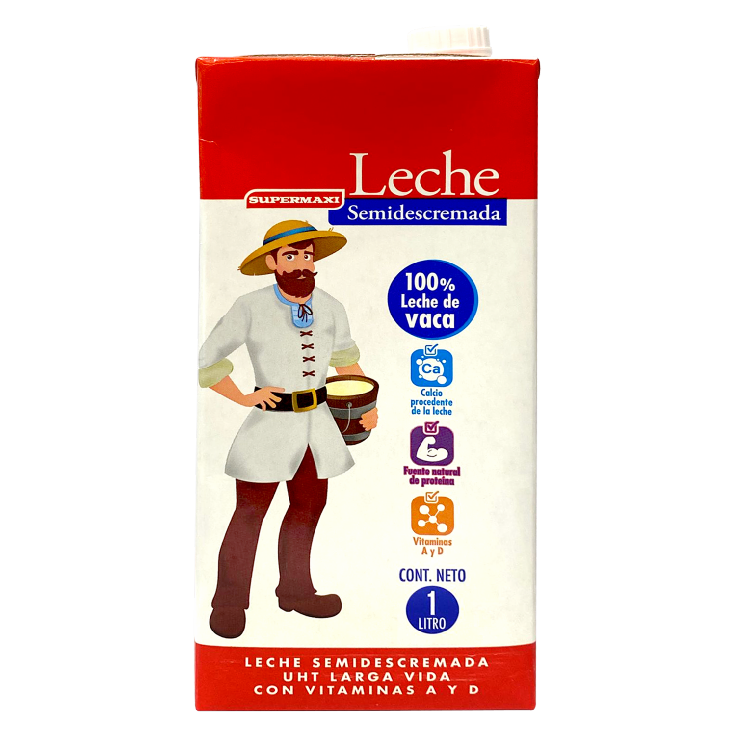Leche Semidescremada Tetrapack SUPERMAXI 1000 Ml