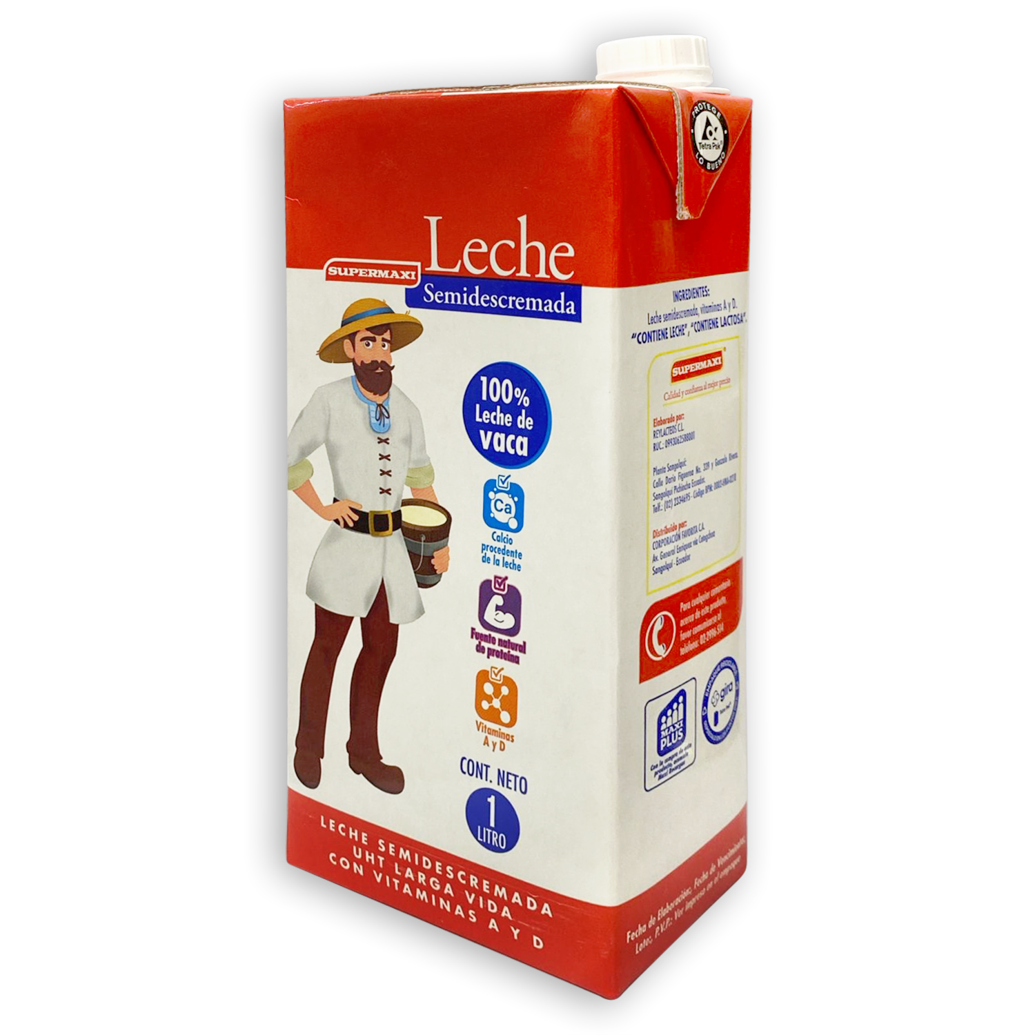 Leche Semidescremada Tetrapack SUPERMAXI 1000 Ml