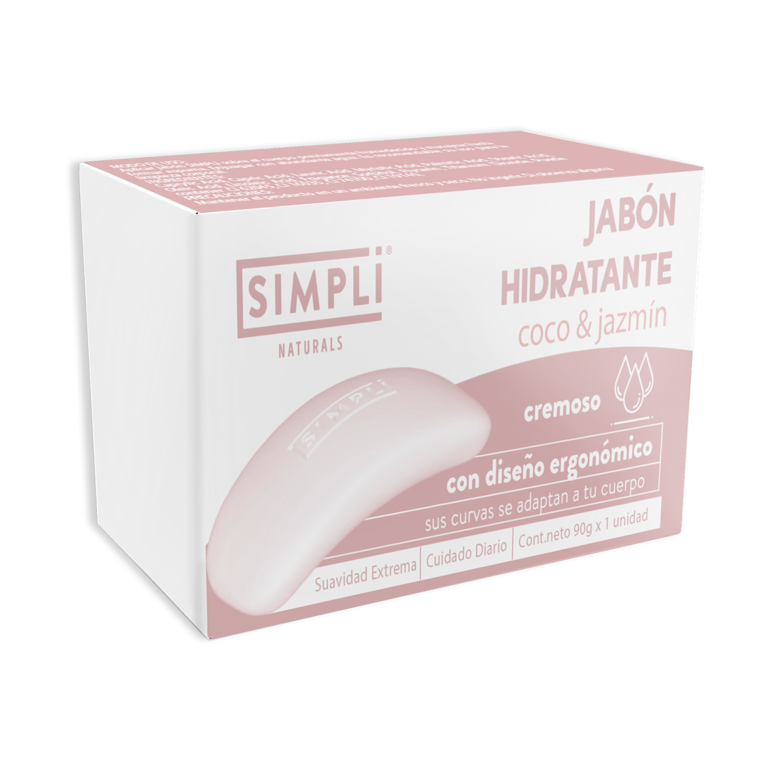 Jabón En Barra Cremoso Hidratante Coco Y Jazmín SIMPLI 90 G