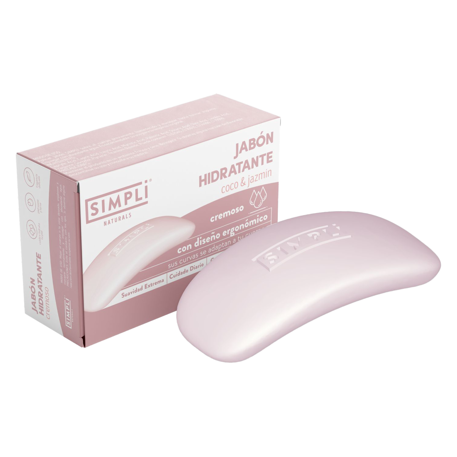Jabón En Barra Cremoso Hidratante Coco Y Jazmín SIMPLI 90 G