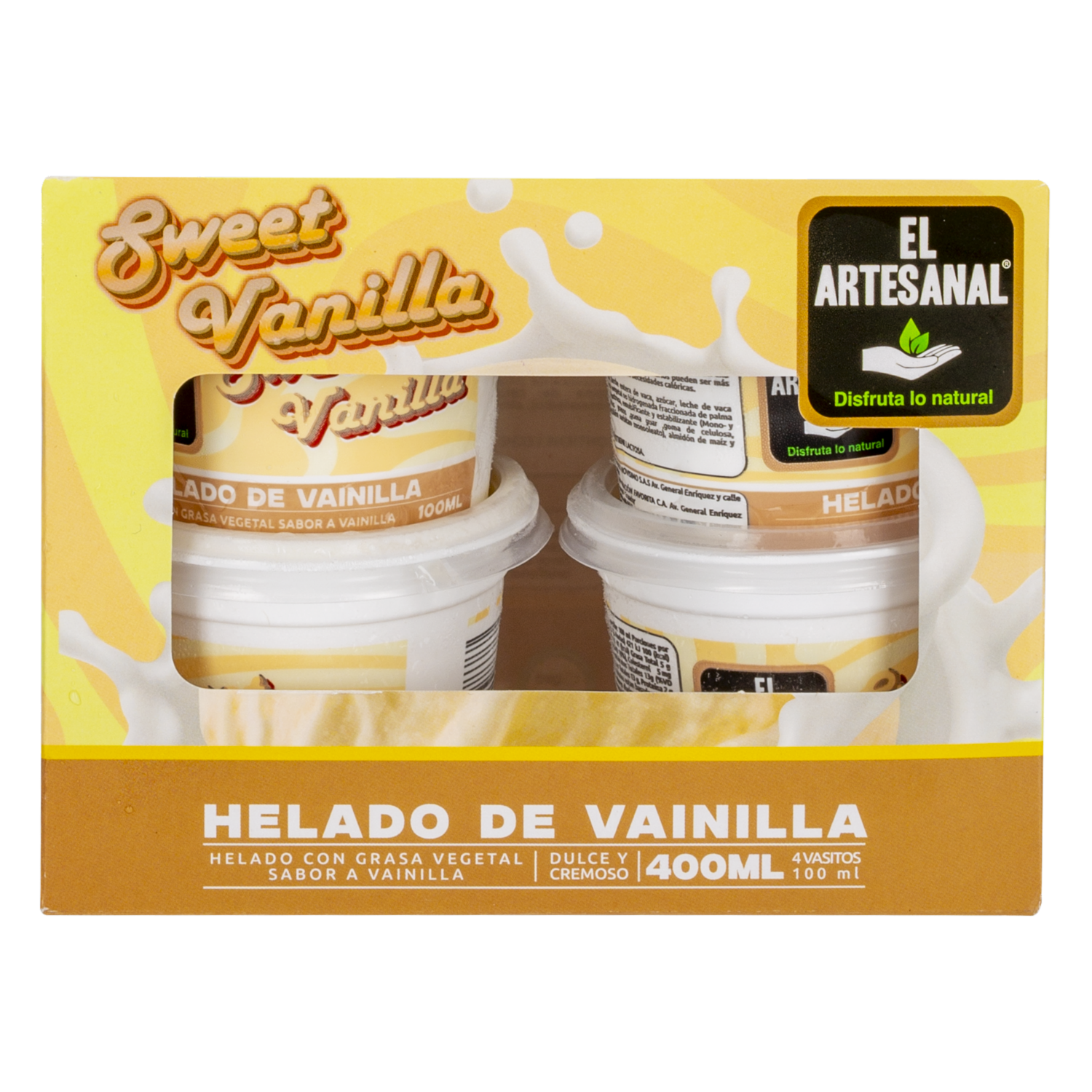 Helado Sweet Vainilla EL ARTESANAL 400 Ml