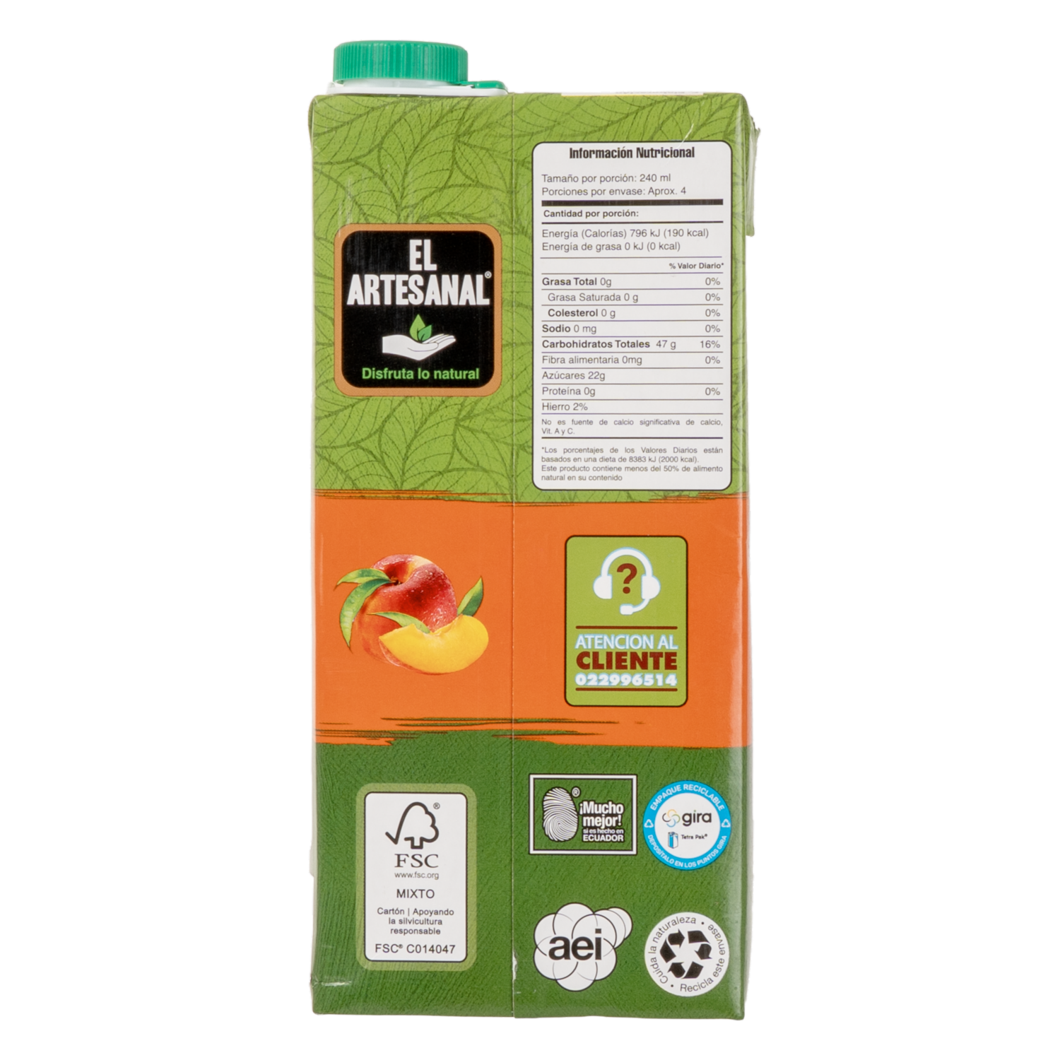 Néctar De Durazno EL ARTESANAL 1000 Ml