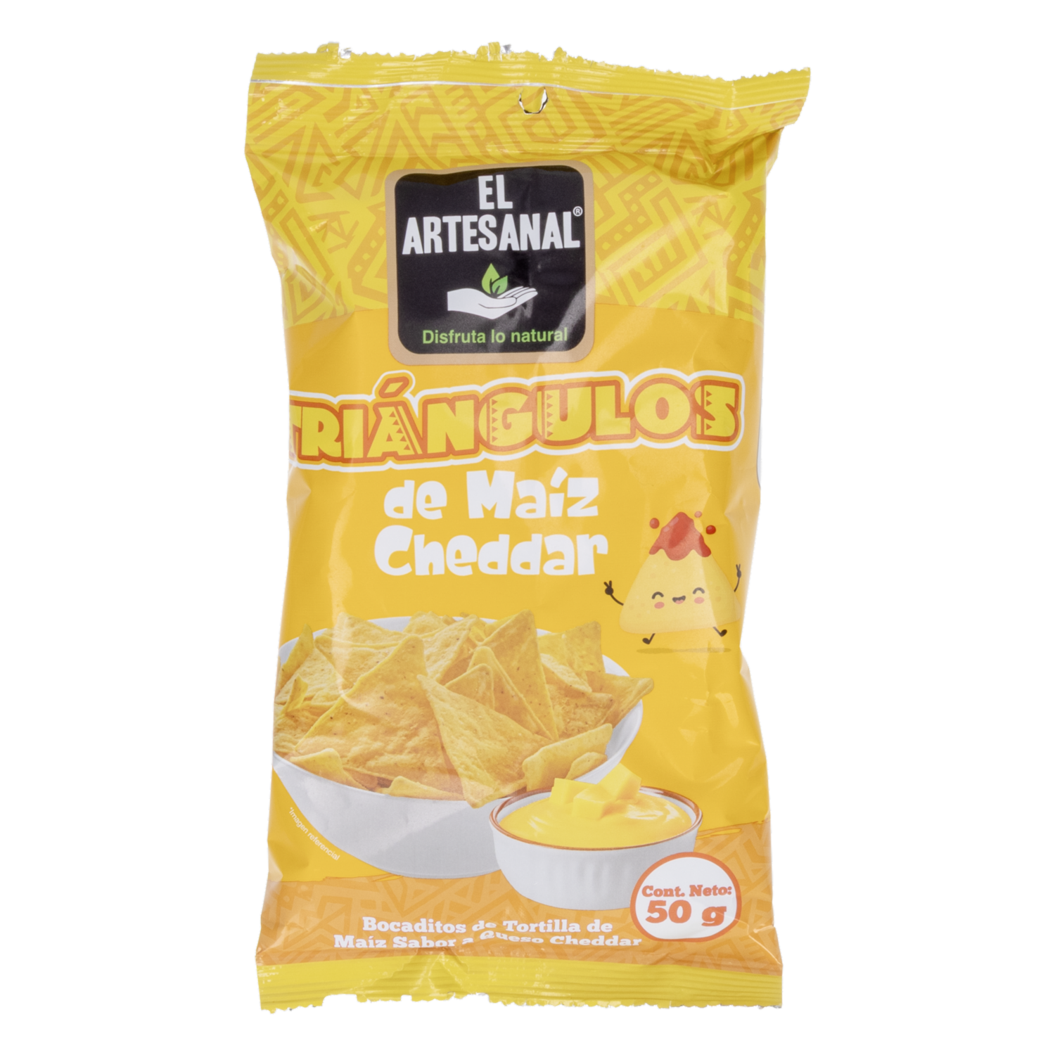 Bocaditos De Maíz Triangulitos Queso Cheddar EL ARTESANAL 50 G