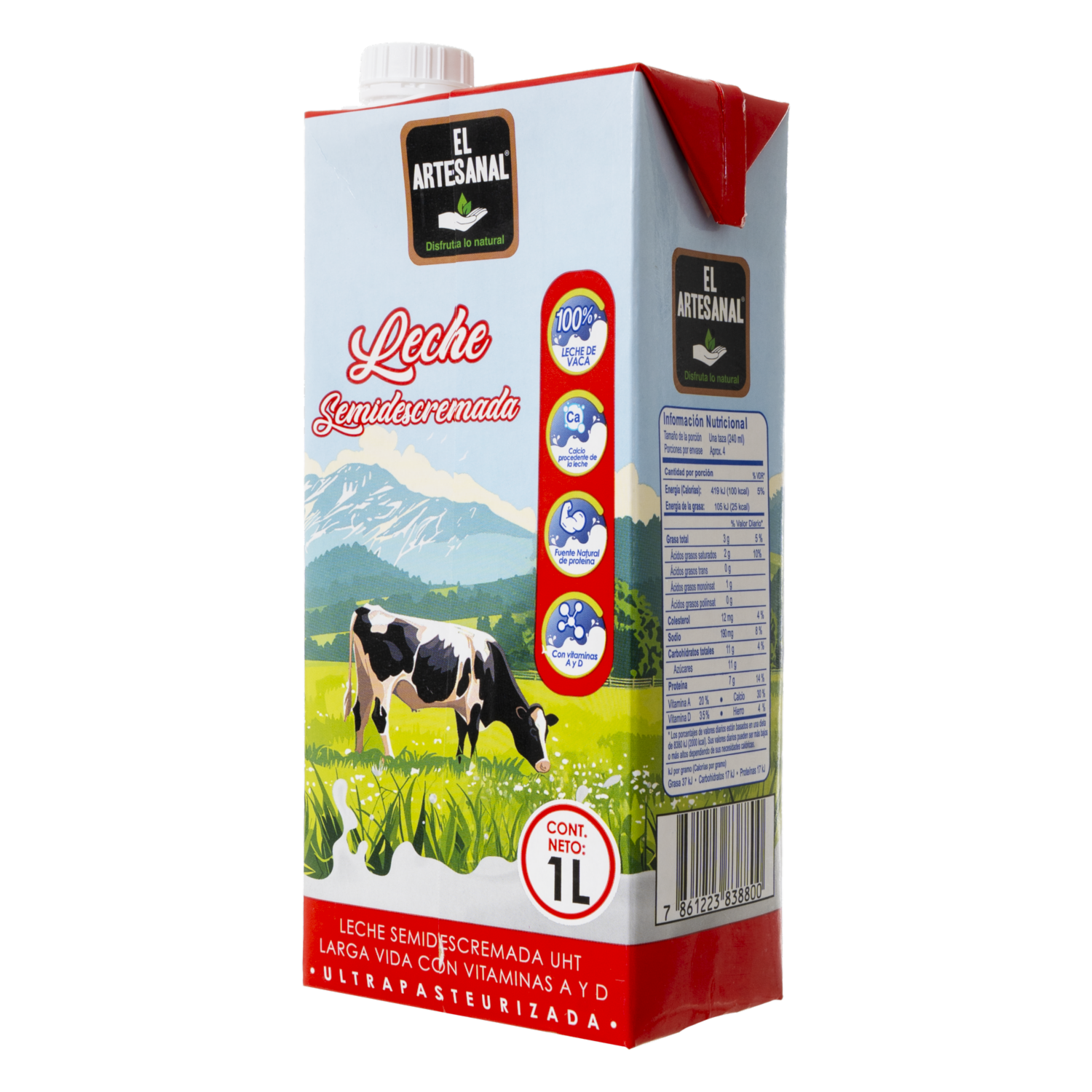 Leche Semidescremada En Tetrapack EL ARTESANAL 1000 Ml